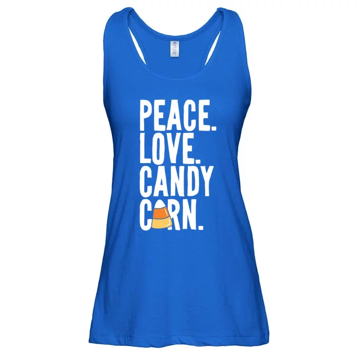 Peace Love Candy Corn Funny Halloween Cute Gift Ladies Essential Flowy Tank