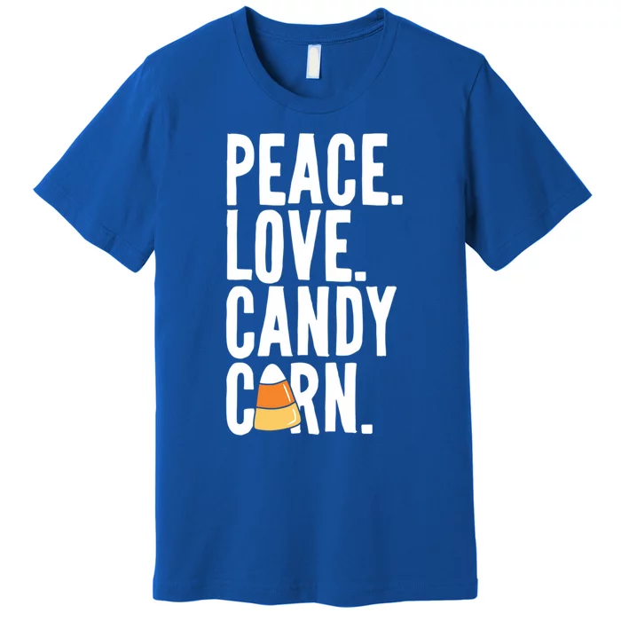 Peace Love Candy Corn Funny Halloween Cute Gift Premium T-Shirt