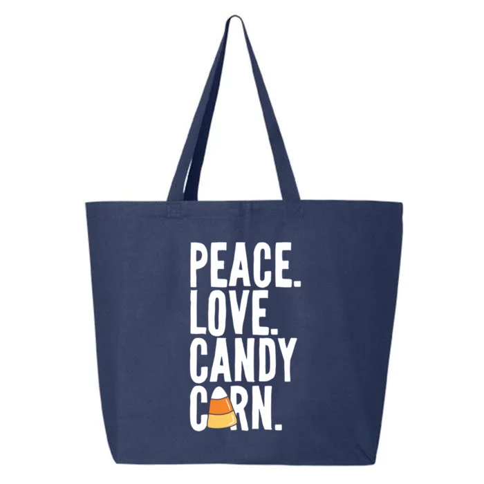 Peace Love Candy Corn Funny Halloween Cute Gift 25L Jumbo Tote