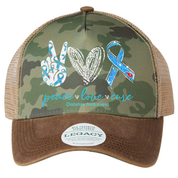 Peace Love Cure Diabetes Awareness Legacy Tie Dye Trucker Hat