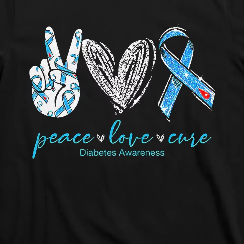 Peace Love Cure Diabetes Awareness T-Shirt