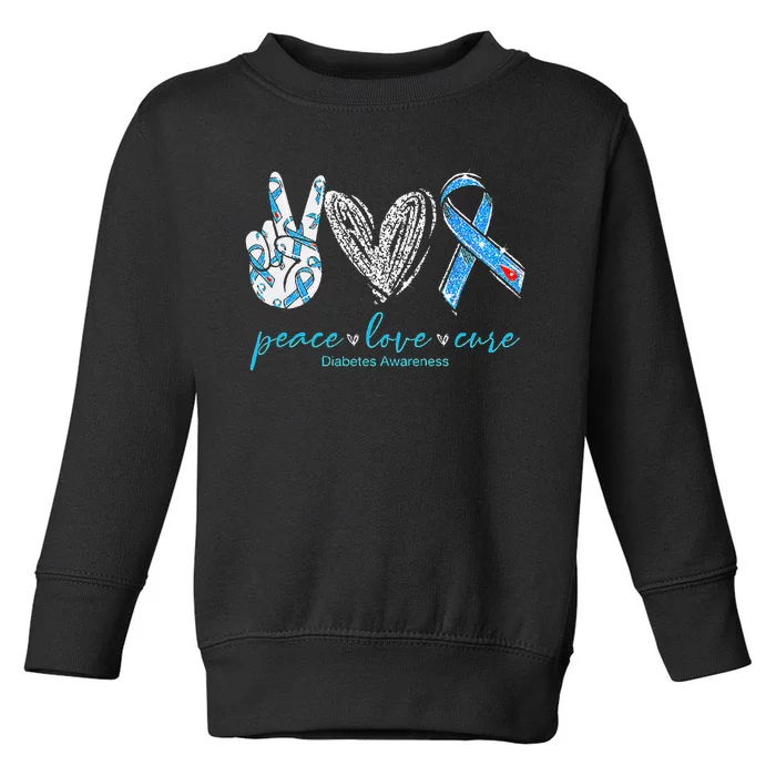 Peace Love Cure Diabetes Awareness Toddler Sweatshirt