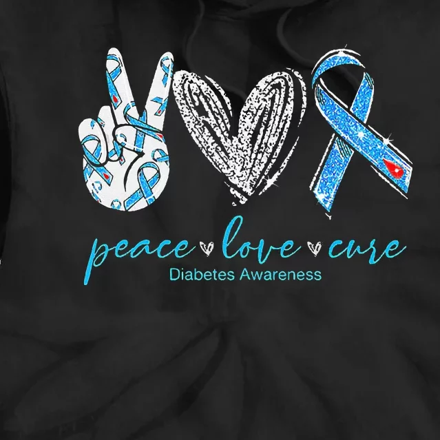 Peace Love Cure Diabetes Awareness Tie Dye Hoodie