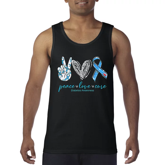 Peace Love Cure Diabetes Awareness Tank Top