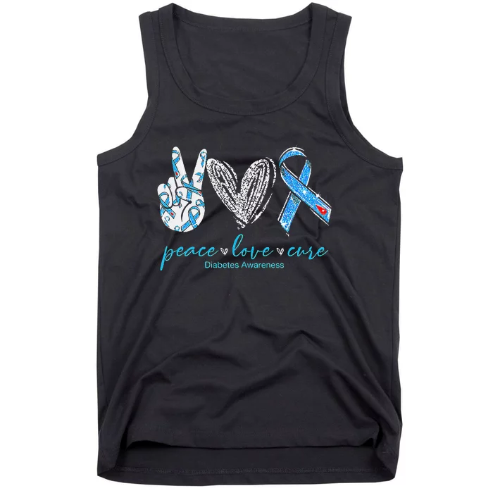 Peace Love Cure Diabetes Awareness Tank Top