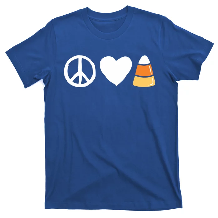 Peace Love Candy Corn Funny Halloween Gift T-Shirt