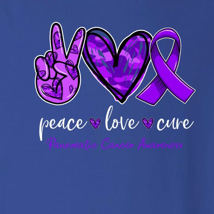 Peace Love Cure Purple Ribbon Pancreatic Cancer Awareness Gift Toddler Long Sleeve Shirt