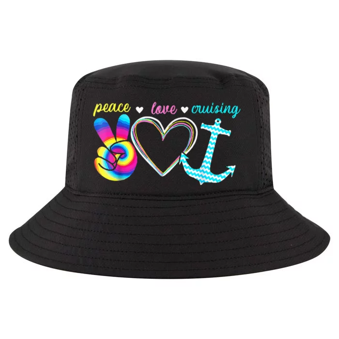 Peace Love Cruising Ship Hippie Floating Ocean Beach Lover Cool Comfort Performance Bucket Hat