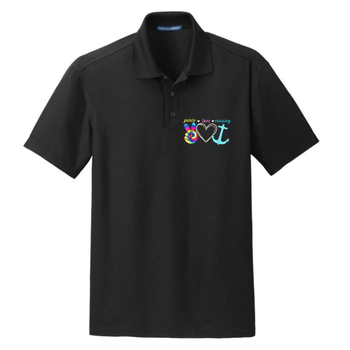 Peace Love Cruising Ship Hippie Floating Ocean Beach Lover Dry Zone Grid Performance Polo