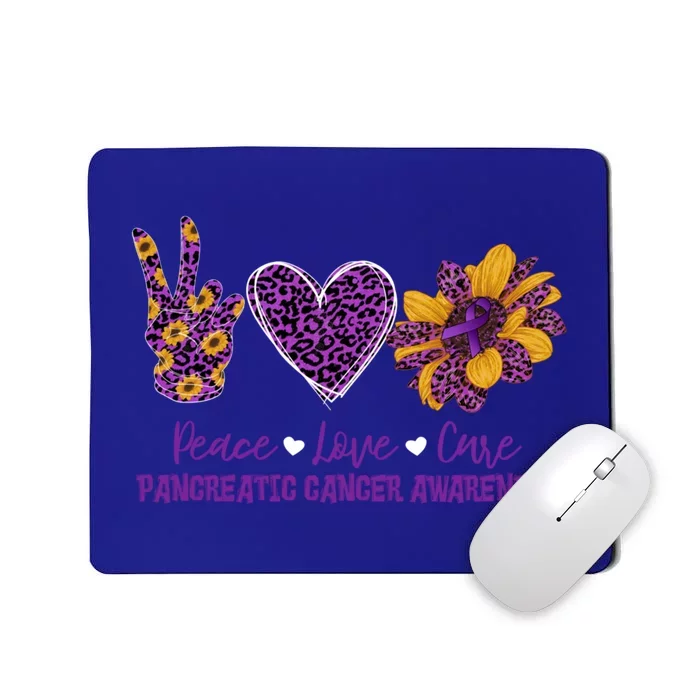 Peace Love Cure Sunflower Pancreatic Cancer Awareness Funny Gift Mousepad