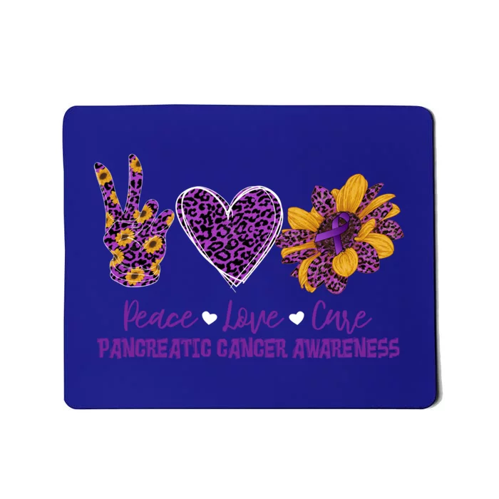 Peace Love Cure Sunflower Pancreatic Cancer Awareness Funny Gift Mousepad