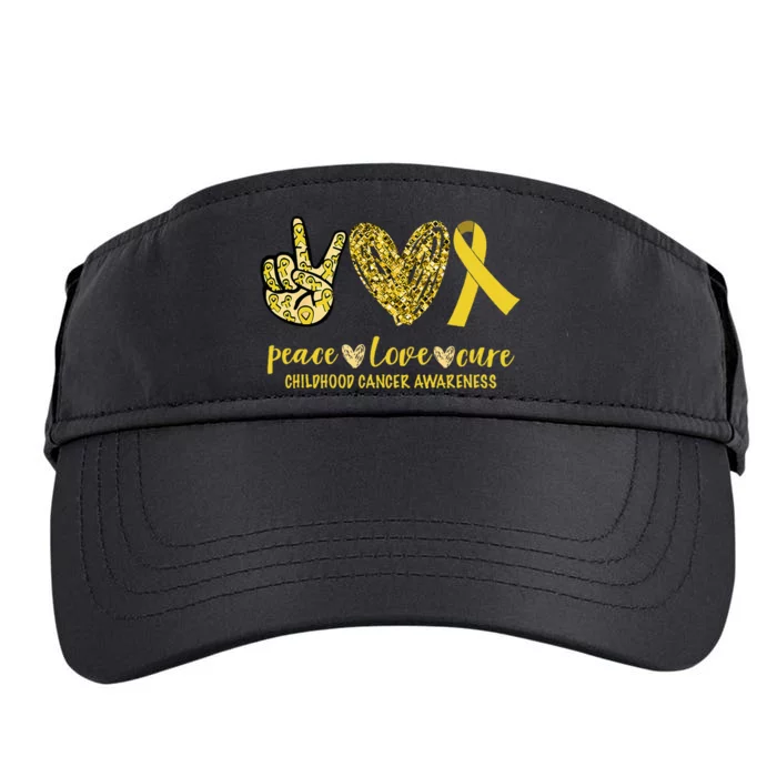 Peace Love Cure Ribbon Childhood Cancer Awareness Adult Drive Performance Visor