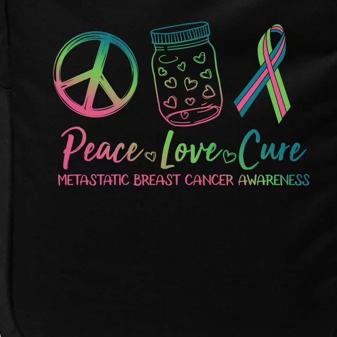 Peace Love Cure Metastatic Breast Cancer Awareness Impact Tech Backpack