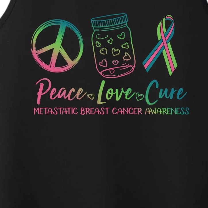 Peace Love Cure Metastatic Breast Cancer Awareness Performance Tank