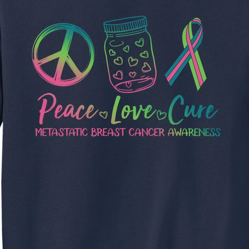 Peace Love Cure Metastatic Breast Cancer Awareness Sweatshirt