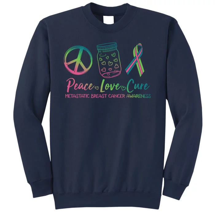 Peace Love Cure Metastatic Breast Cancer Awareness Sweatshirt