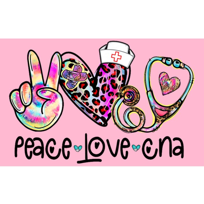 Peace Love Cna Leopard Heart Stethoscope Nursing Nurse Life Bumper Sticker