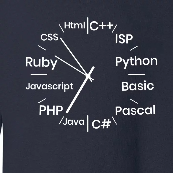 Programming Language Clock Computer Phyton Java Ruby C++ Toddler Sweatshirt