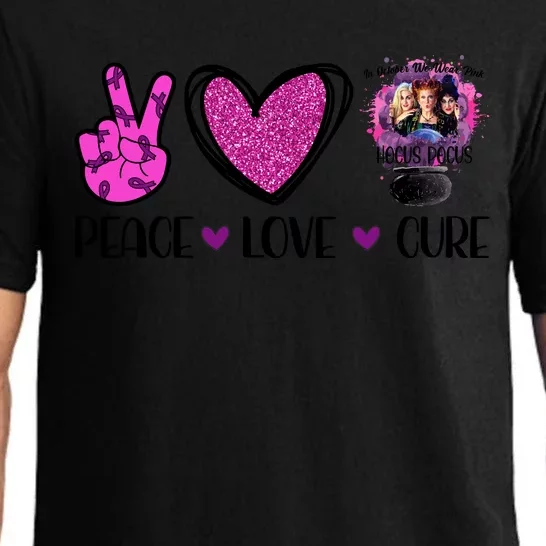 Peace Love Cure Halloween Breast Cancer Pajama Set