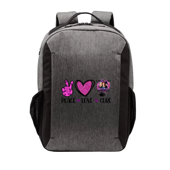 Peace Love Cure Halloween Breast Cancer Vector Backpack