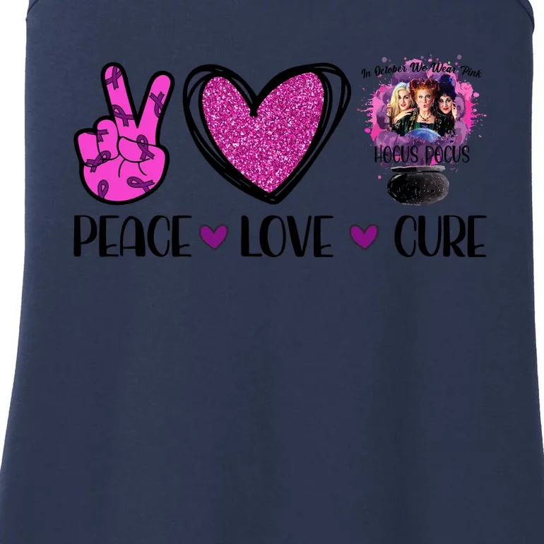 Peace Love Cure Halloween Breast Cancer Ladies Essential Tank