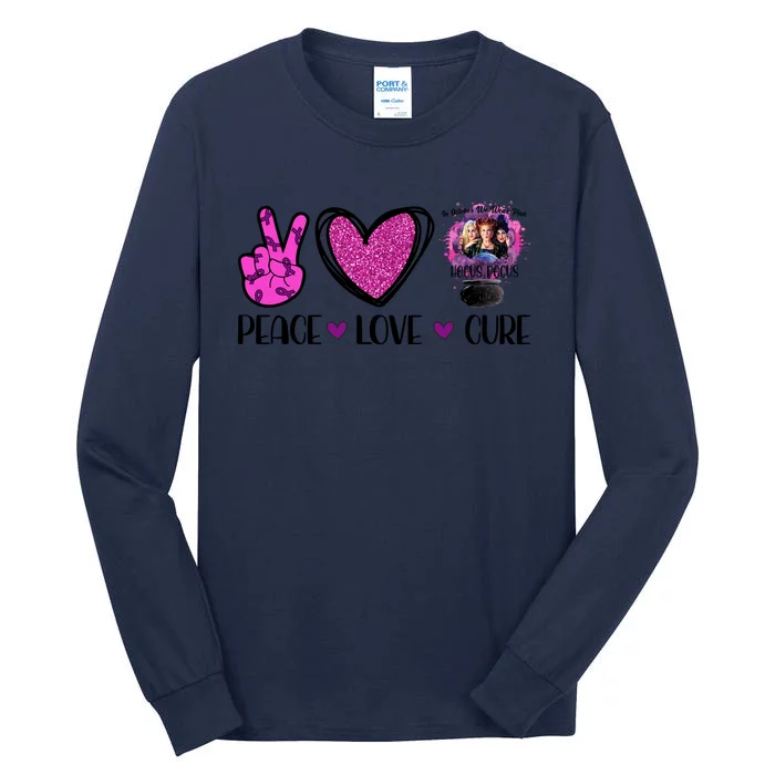 Peace Love Cure Halloween Breast Cancer Tall Long Sleeve T-Shirt