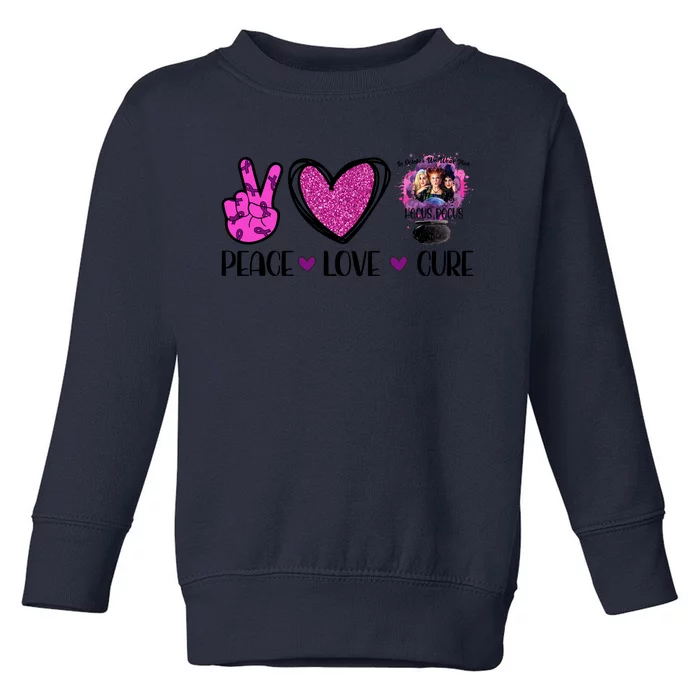 Peace Love Cure Halloween Breast Cancer Toddler Sweatshirt