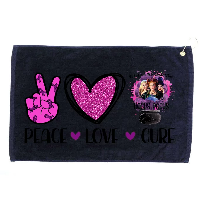 Peace Love Cure Halloween Breast Cancer Grommeted Golf Towel