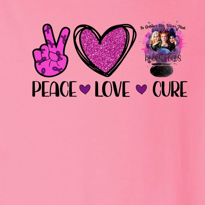 Peace Love Cure Halloween Breast Cancer Toddler Long Sleeve Shirt