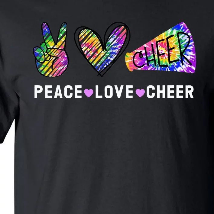 Peace Love Cheer Tie Dye Cheerleading for Cheerleader Cute Tall T-Shirt