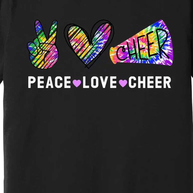 Peace Love Cheer Tie Dye Cheerleading for Cheerleader Cute Premium T-Shirt