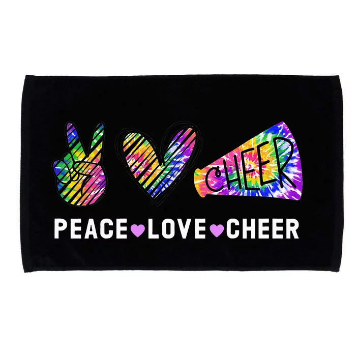 Peace Love Cheer Tie Dye Cheerleading for Cheerleader Cute Microfiber Hand Towel