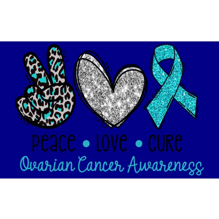 Peace Love Cure Teal Ribon Ovarian Cancer Awareness Warrior Gift Bumper Sticker