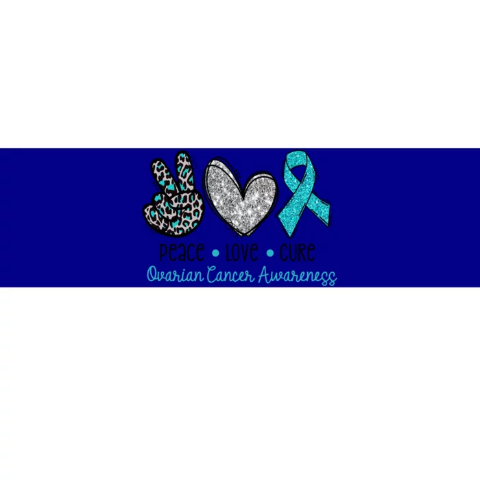 Peace Love Cure Teal Ribon Ovarian Cancer Awareness Warrior Gift Bumper Sticker