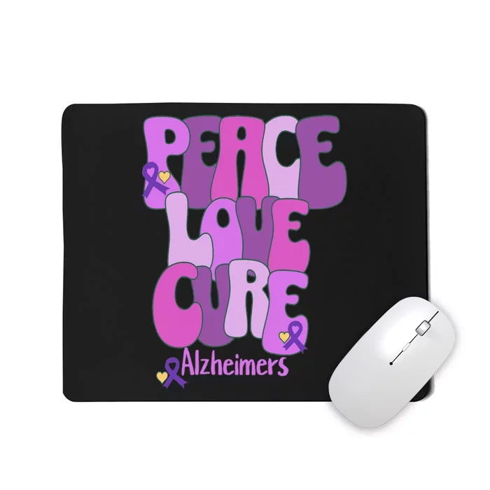 Peace Love Cure Alzheimer's Awareness Purple Ribbon End Alz Mousepad