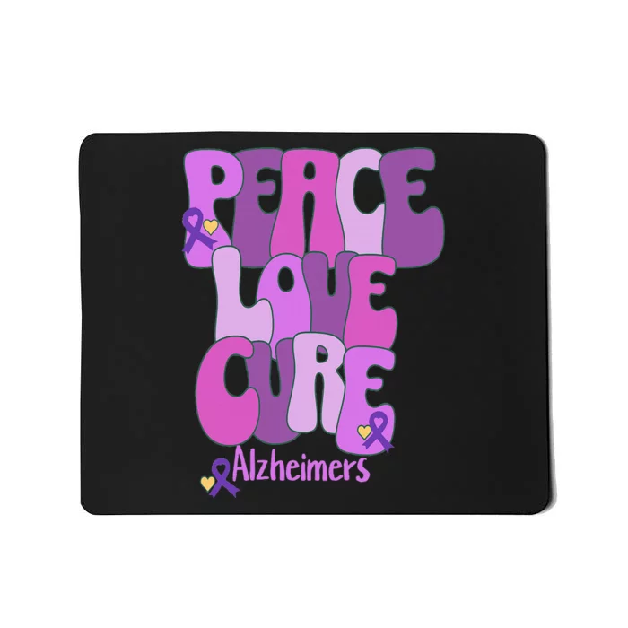 Peace Love Cure Alzheimer's Awareness Purple Ribbon End Alz Mousepad