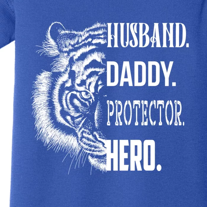 Proud Lion Cat Dad Best Father Husband Daddy Protector Hero Funny Gift Baby Bodysuit