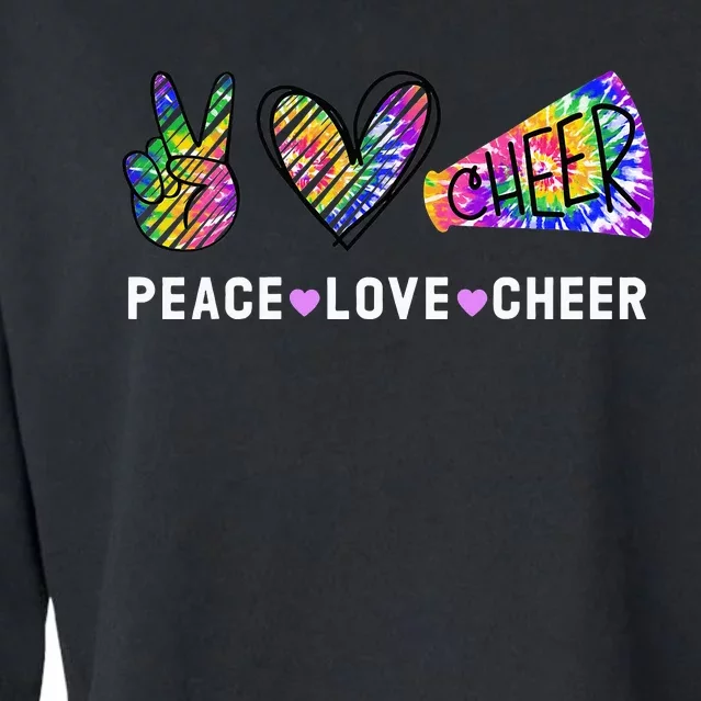 Peace Love Cheer Tie Dye Cheerleading Cropped Pullover Crew