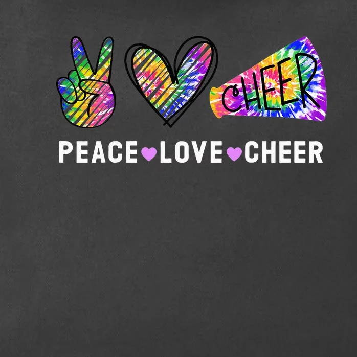 Peace Love Cheer Tie Dye Cheerleading Zip Tote Bag