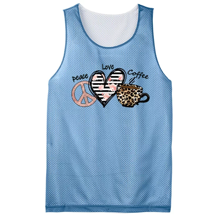 Peace Love Coffee Mesh Reversible Basketball Jersey Tank