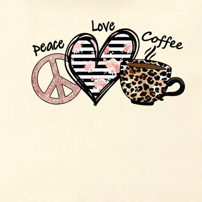 Peace Love Coffee Zip Tote Bag