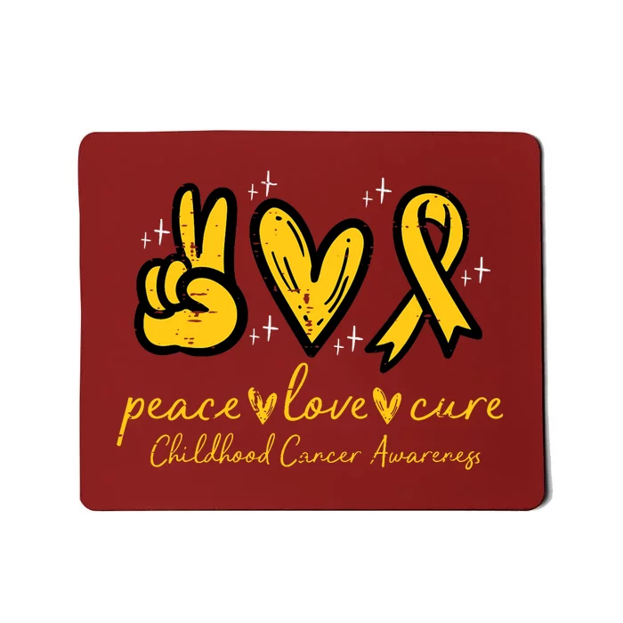 Peace Love Cure Childhood Cancer Awareness Mousepad