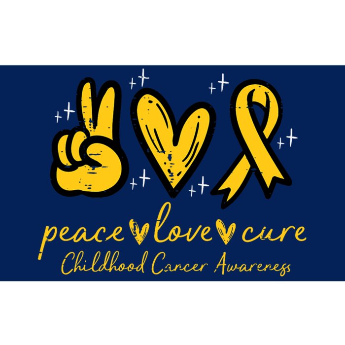 Peace Love Cure Childhood Cancer Awareness Bumper Sticker