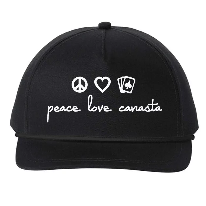 Peace Love Canasta Snapback Five-Panel Rope Hat