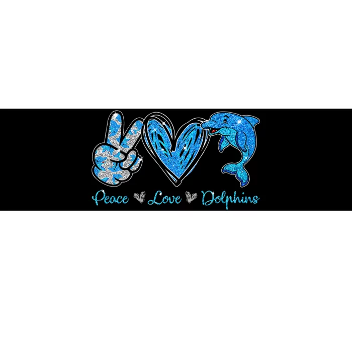 Peace Love Dolphins Funny Dolphin Lover Gifts Bumper Sticker