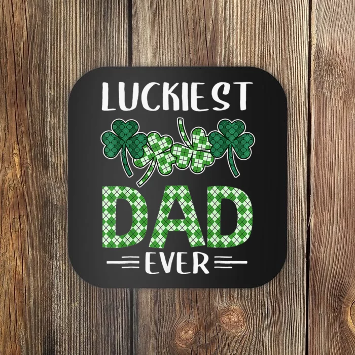 Plaid Luckiest Dad Ever Saint Patricks Day Coaster