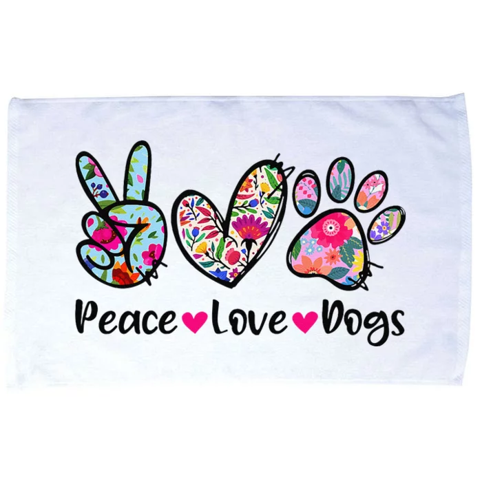 Peace Love Dogs Floral Dog Paw Dog Mom Cute MotherS Day Microfiber Hand Towel