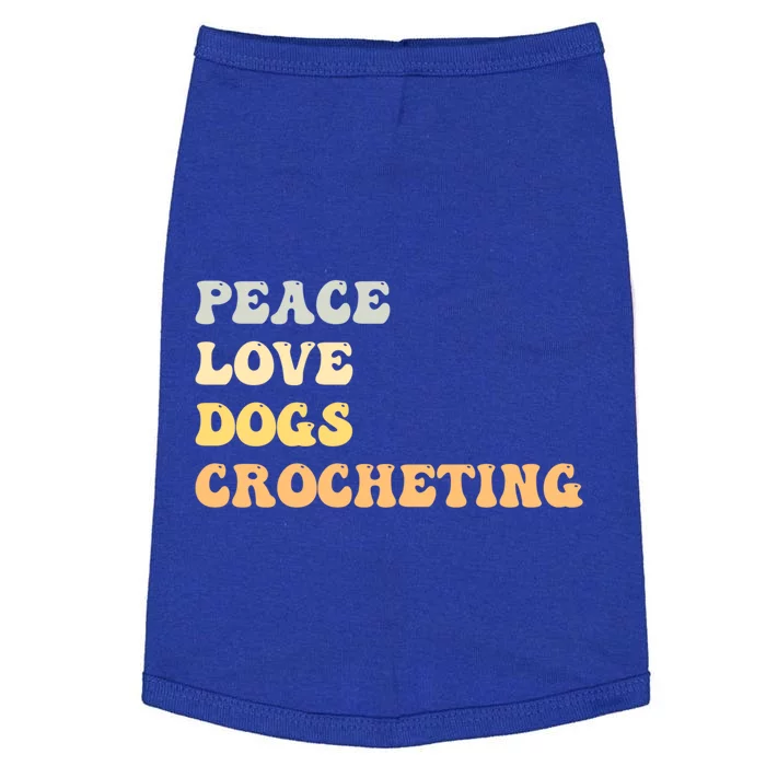 Peace Love Dogs Crocheting Funny Retro Gift Doggie Tank