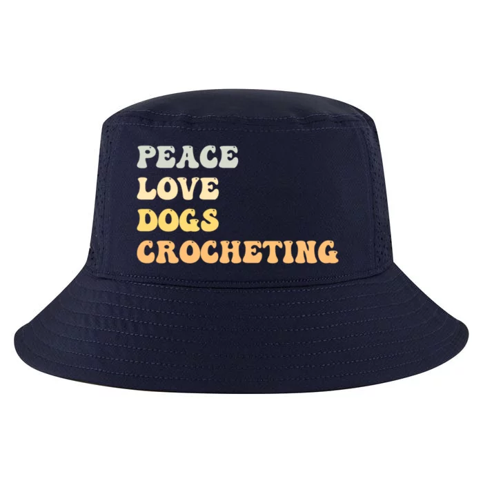 Peace Love Dogs Crocheting Funny Retro Gift Cool Comfort Performance Bucket Hat