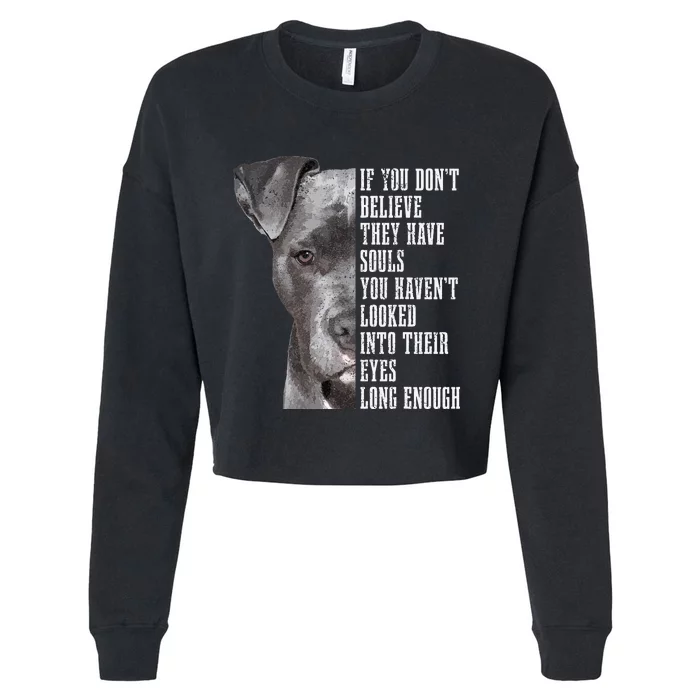 Pitbull Lover Dog Mom Dad Pitbull Cropped Pullover Crew